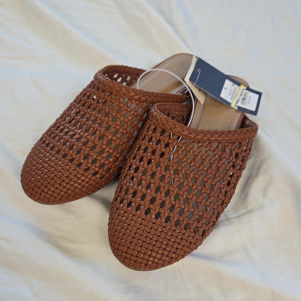 #52Universal Thread Woven Memory Foam Flats Brown Women's Size 9